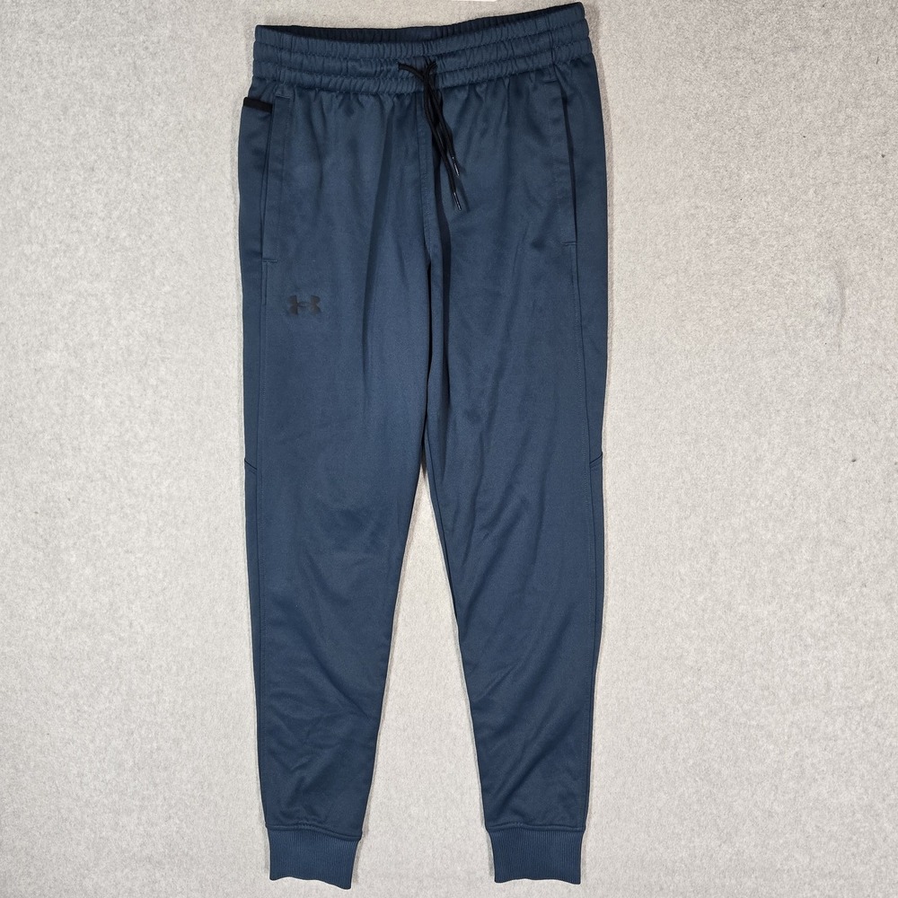 Under Armour Men Activewear Pants M Blue Jogger Coldgear Loose Fleece 29" Inseam